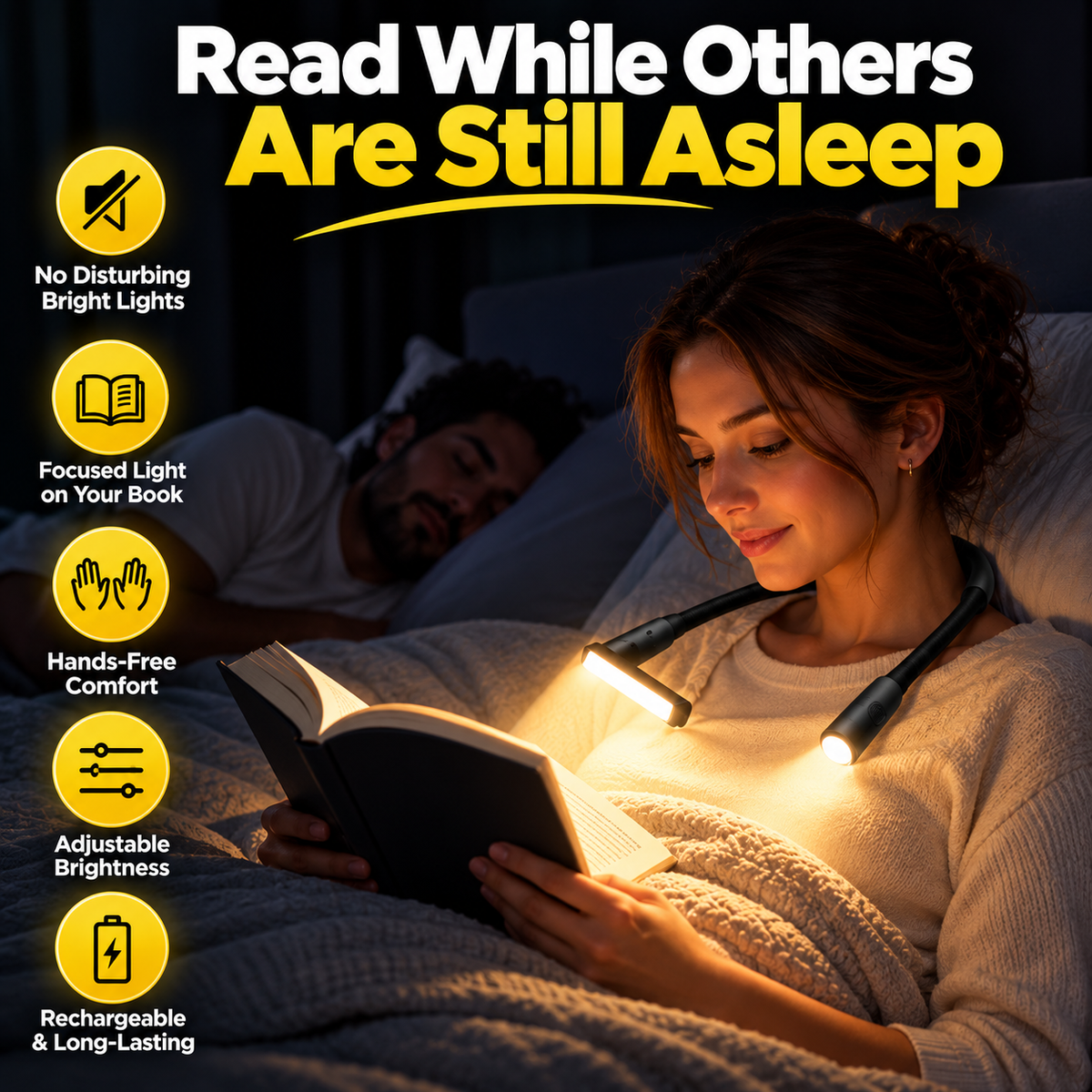 Hands-free Neck Light, 100 Hours Reading