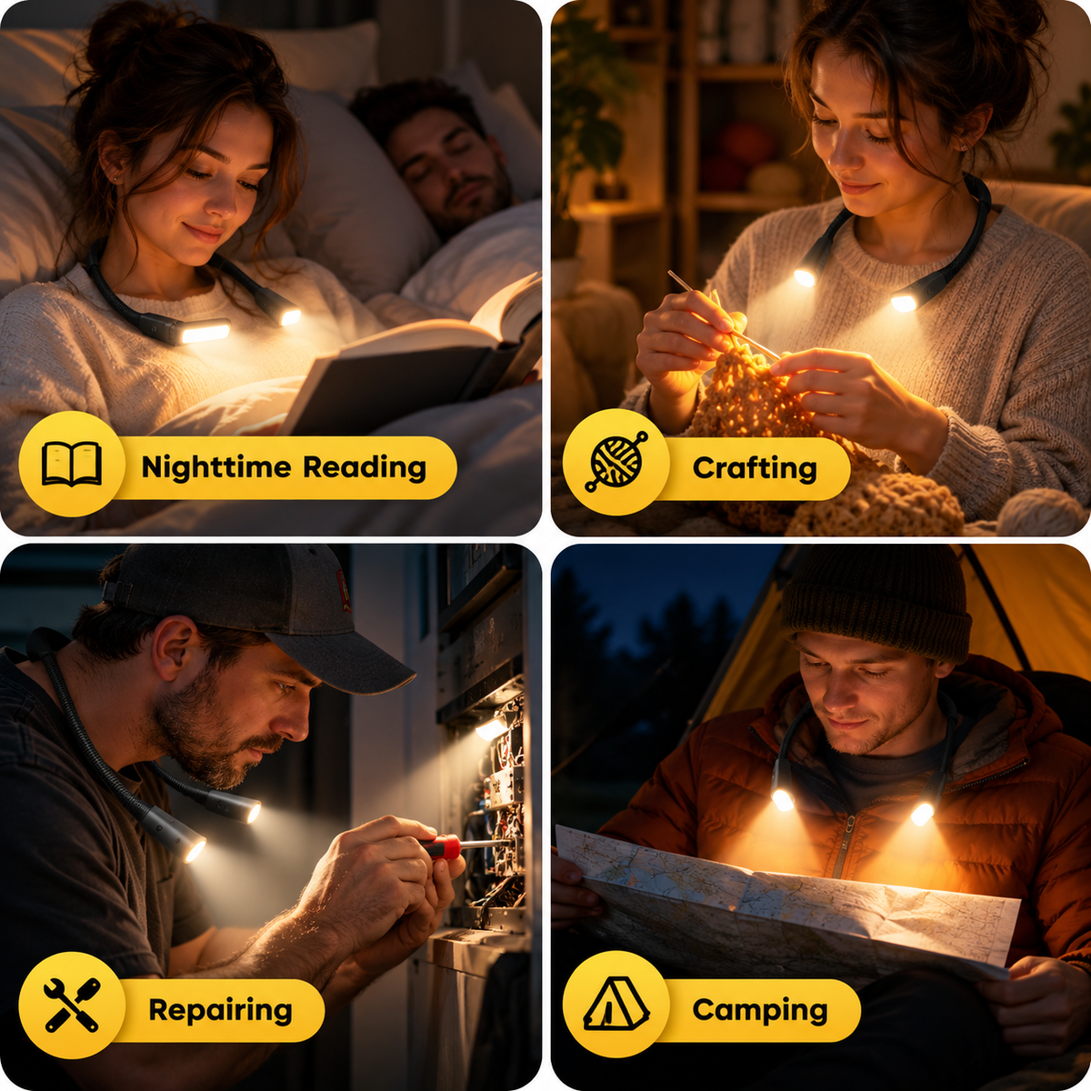 Hands-free Neck Light, 100 Hours Reading